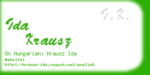 ida krausz business card